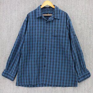 Aigle Actimum Shirt Mens 2XL Blue Casual Plaid Button Down Long Sleeve Collared